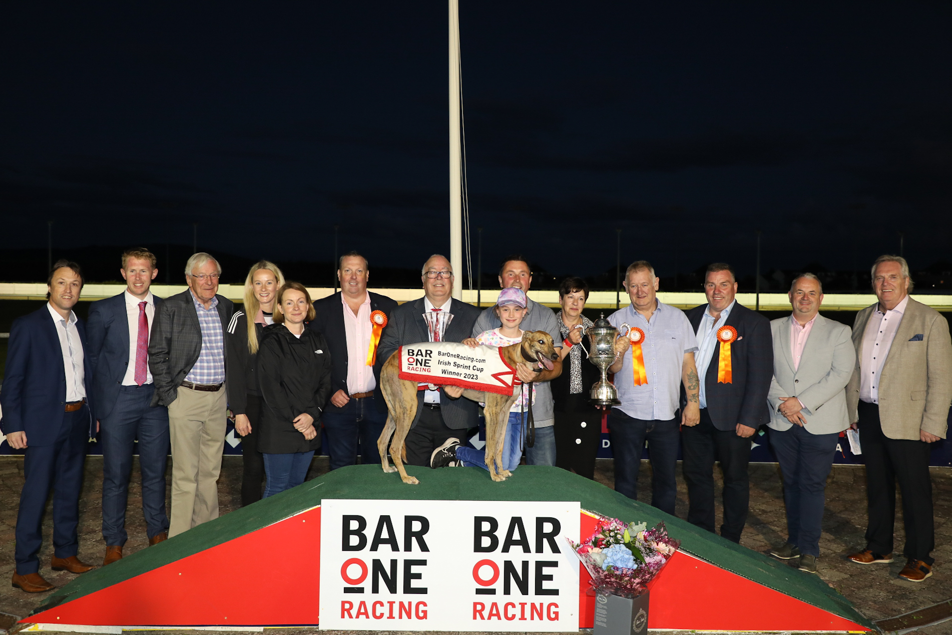 Carrick Aldo wins the 2023 Bar One Racing Irish Sprint Cup in Dundalk Stadium   Congratulations to Carrick Aldo, owner Thomas Glynn, trainer David Murray and all the connections. With a time of 20.80 - the fastest Irish Sprint Cup Final ever! 