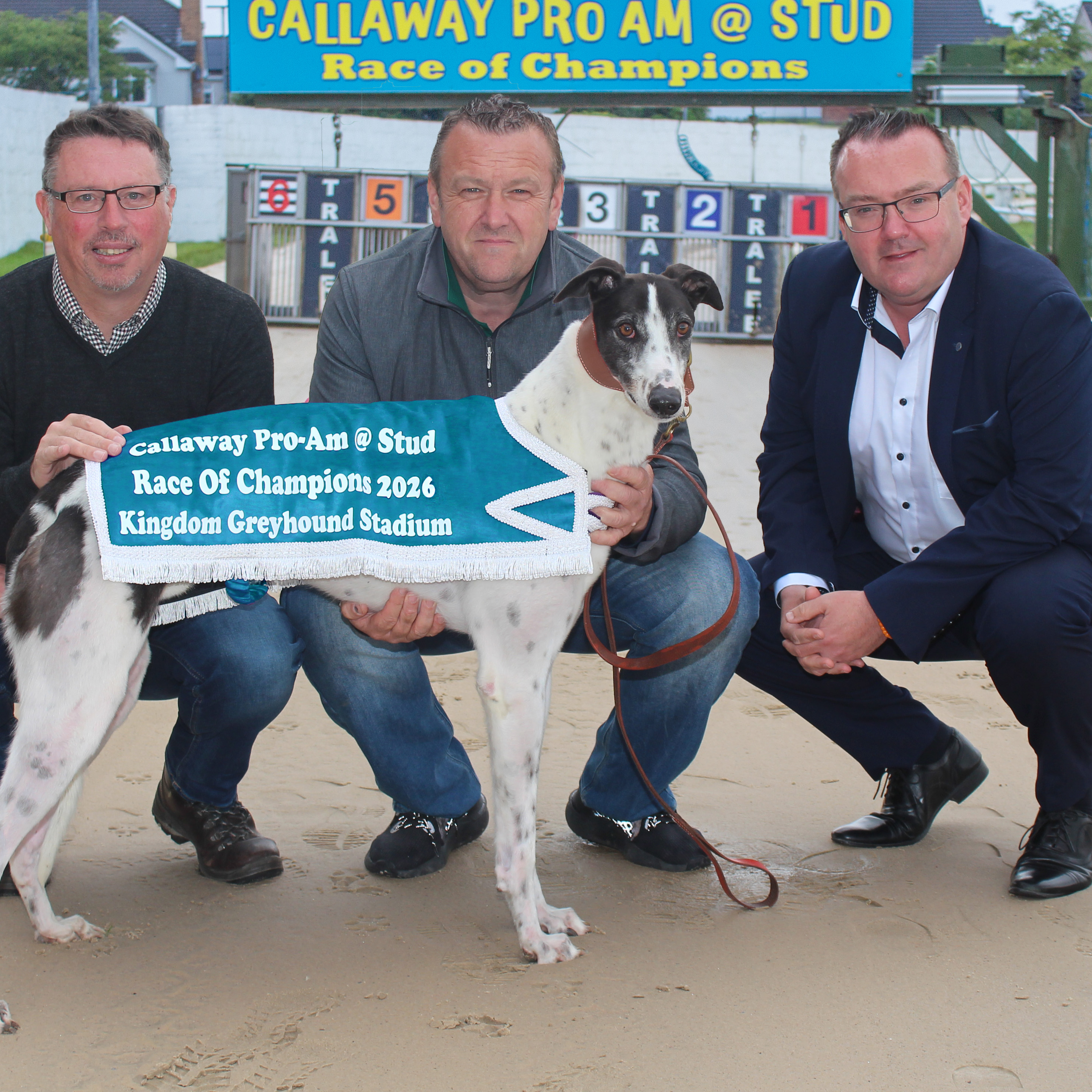 Launch 2026 Callaway Pro Am @ Stud Pictured at the launch of the 2026 Callaway Pro Am @ Stud Race of Champions are Kieran Casey, Racing Manager KGS, Declan Murphy and Denis Murphy, sponsor.