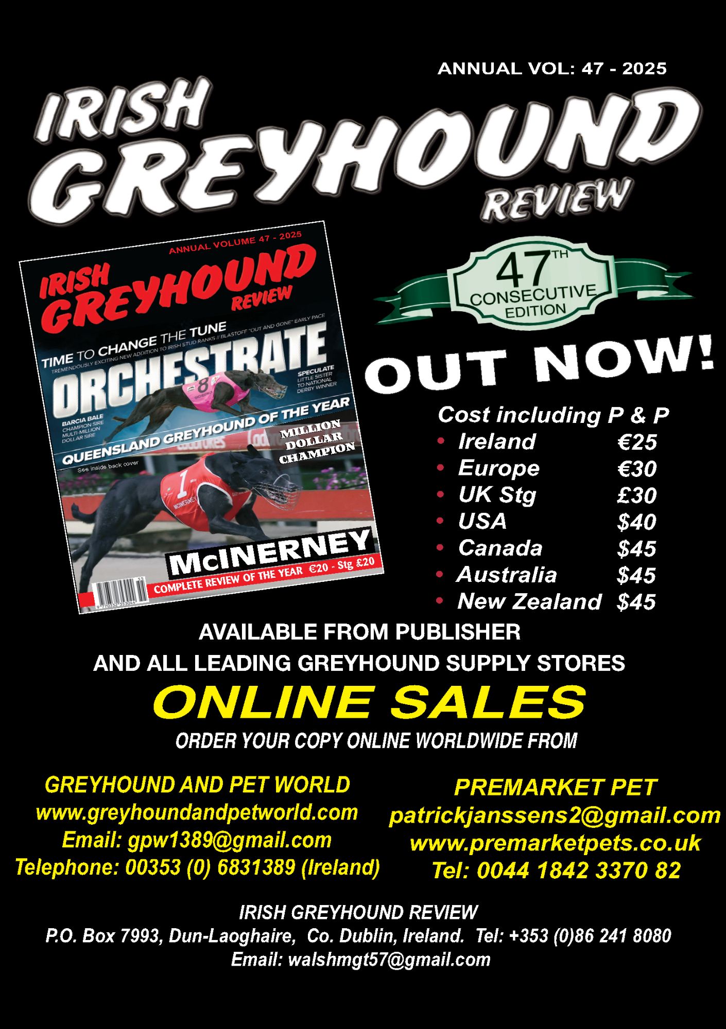 The Irish Greyhound Review is out now - details contained in image on where to buy