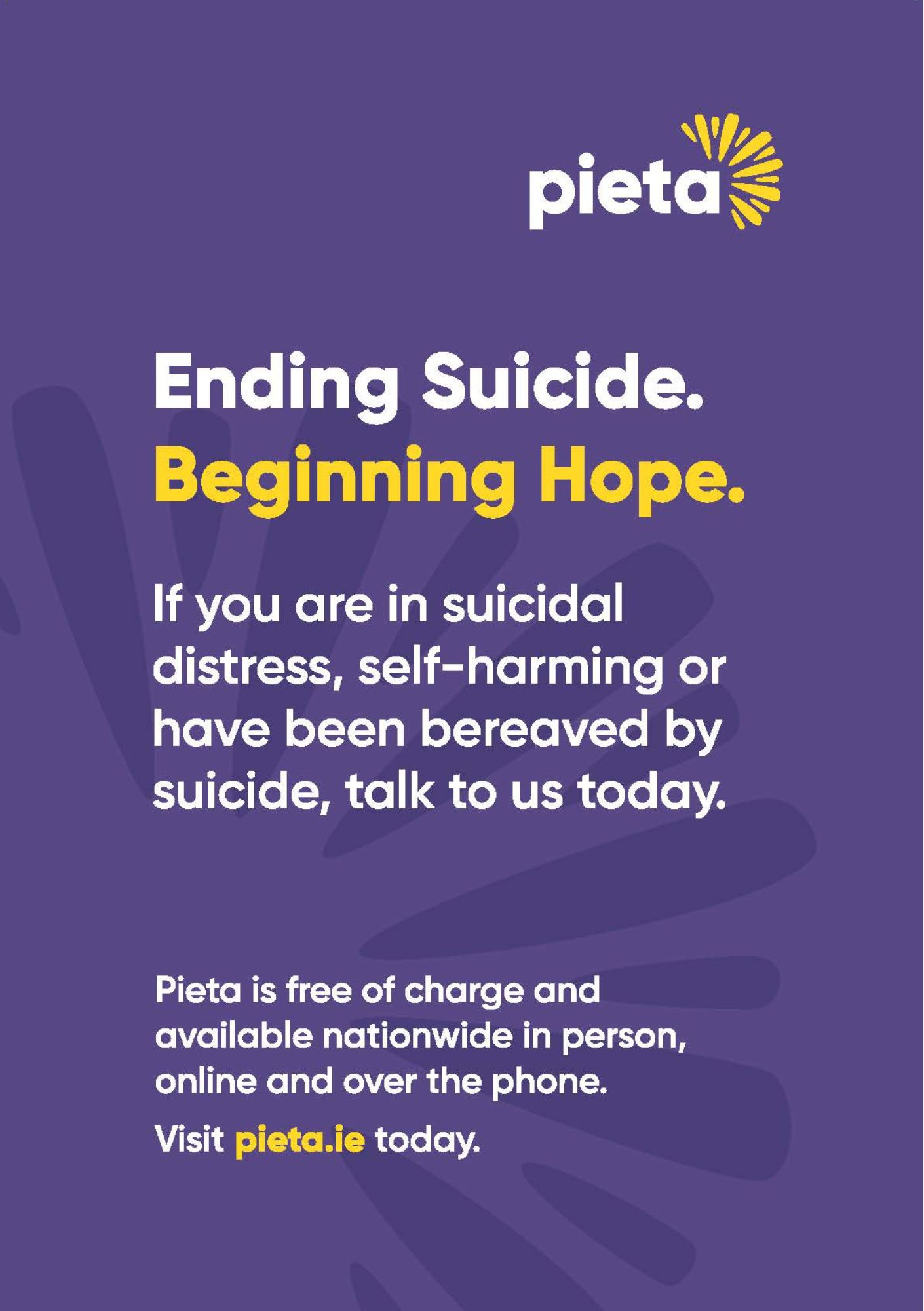 You are not alone. Pieta House are here to help if you need someone to talk to. 